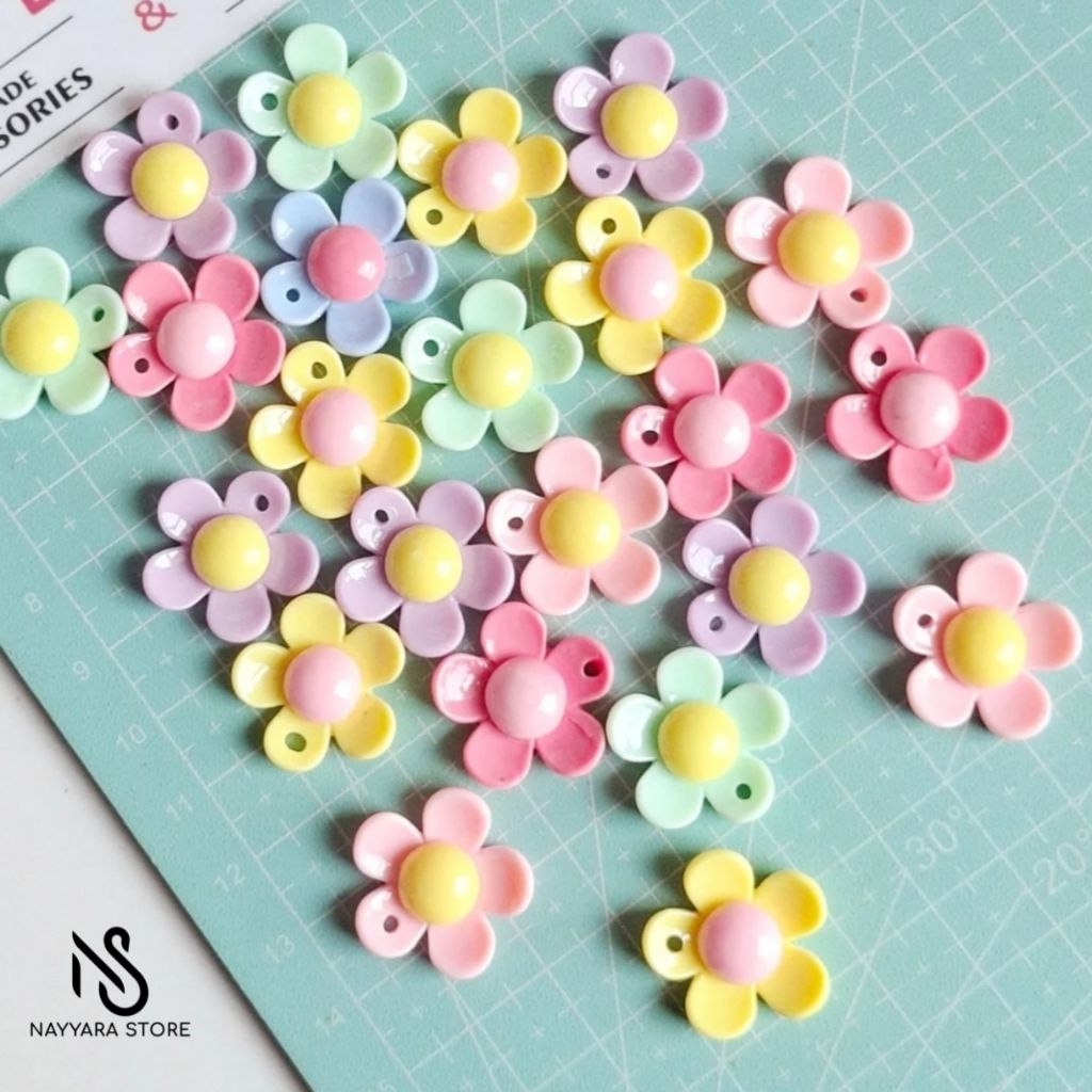 Jual 25pc Clay Resin Karakter Bunga | Bahan Kerajinan Meronce DIY Craft ...