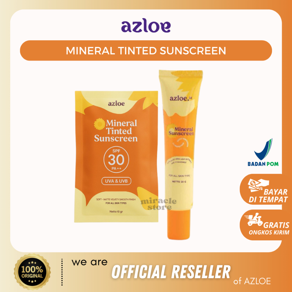 Jual [MIRACLE STORE] AZLOE Mineral Tinted Sunscreen 10gr 20gr - SPF 30 ...