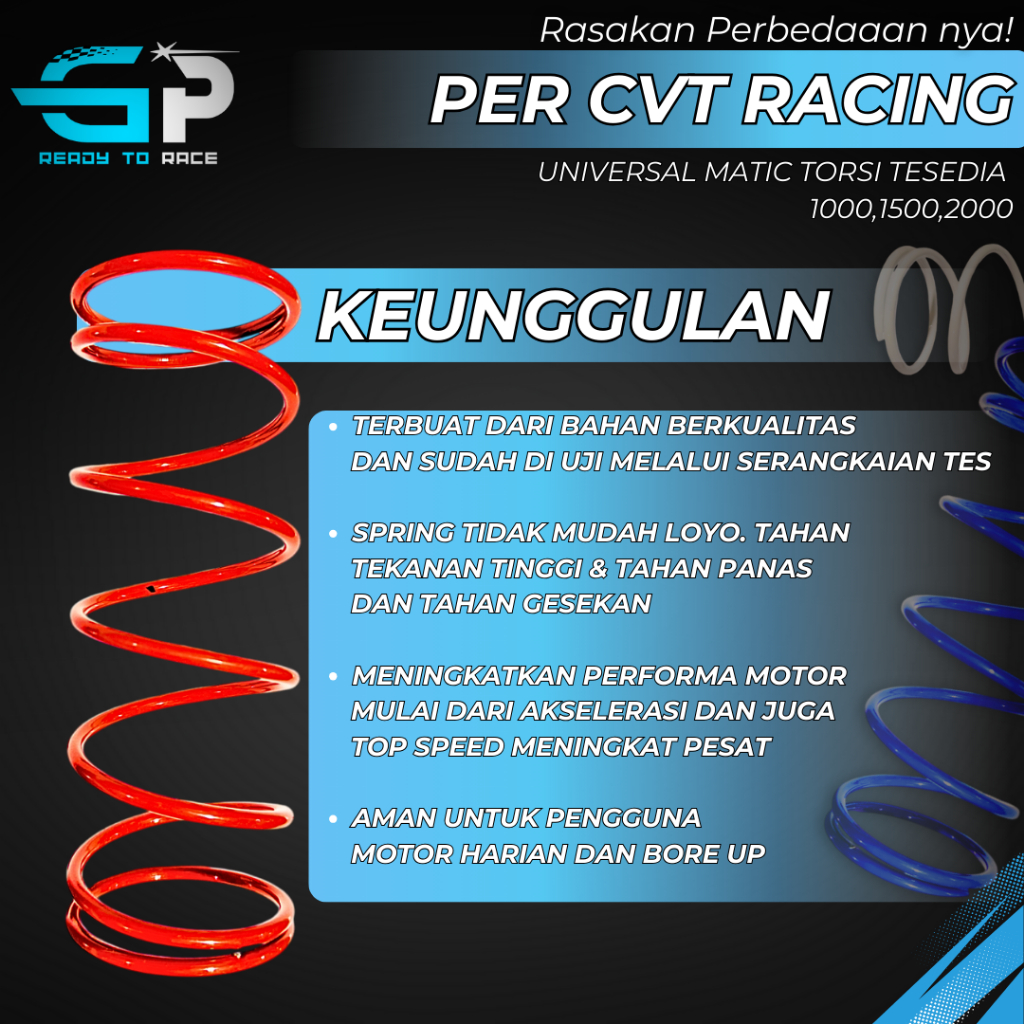 Jual PER CVT RACING VIETNAM PARTS 1000 1500 RPM BEAT VARIO PCX NMAX ...
