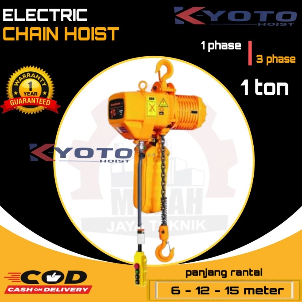 Jual ELECTRIC CHAIN HOIST 1 TON RANTAI 6 MTR, 12 MTR, 15 MTR 380V/ 3 ...