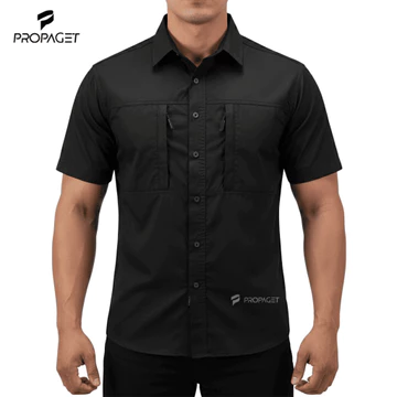 Propaget Kemeja Tactical Pria Lengan Pendek Warna Putih