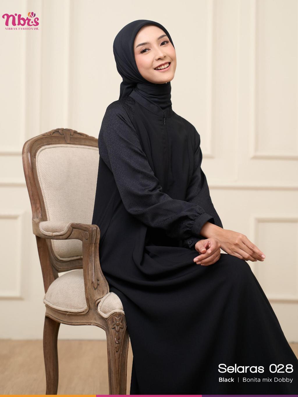 Jual Nibras - Selaras 028 Gamis Polos Simple Hitam Coklat Abu Daily Bahan  Bonita Dobby | Shopee Indonesia