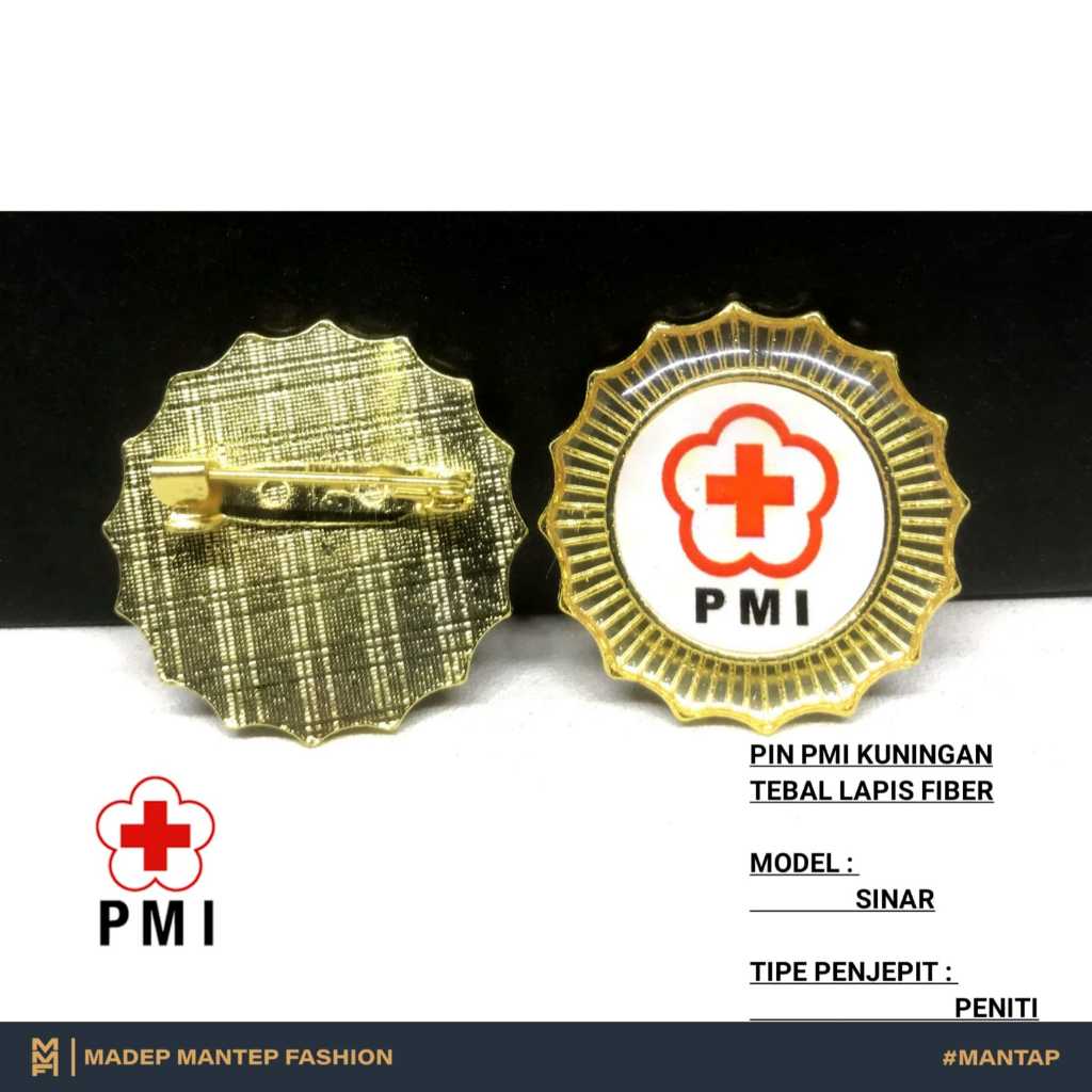 Jual Pin PPin PMI Terbaru Pin Palang Merah Indonesia Magnet Peniti MMF ...