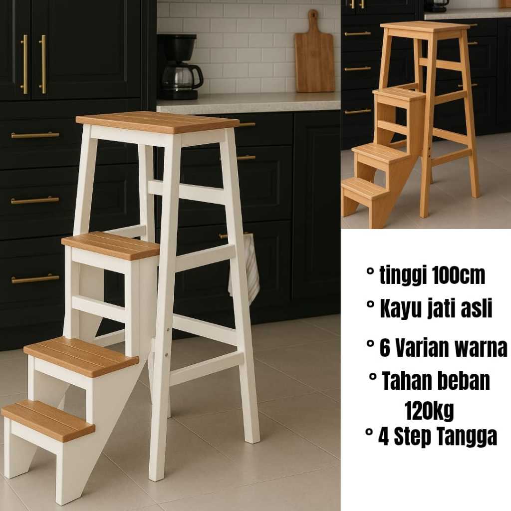 Jual Kursi Tangga Rumah Ladder Lipat Compatible Tebal Bangku Tinggi ...