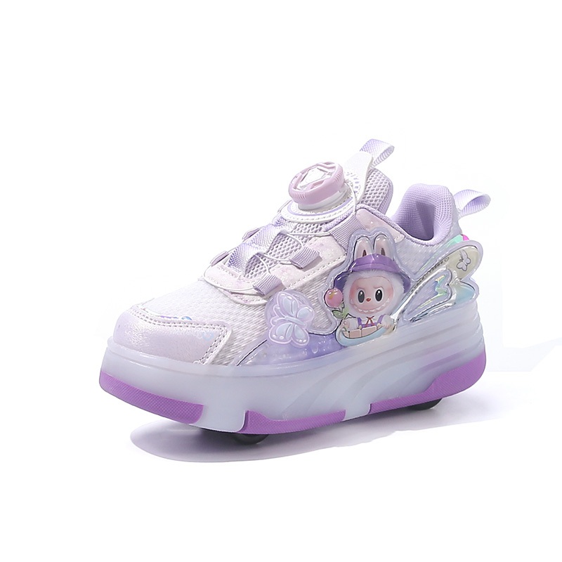 Jual SIZE 29-40 sepatu roda anak perempuan LED nyala labubu impor SP ...