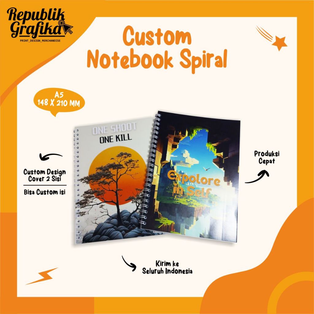 Jual NOTEBOOK A5 SPIRAL CUSTOM - BUKU NOTES - SOUVENIR SEMINAR HADIAH ...