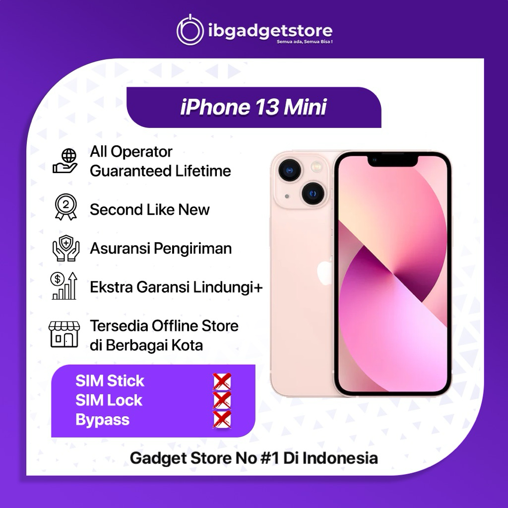 Jual IP 13 MINI 128GB/256GB/512GB Second Like New Original Bergaransi ...