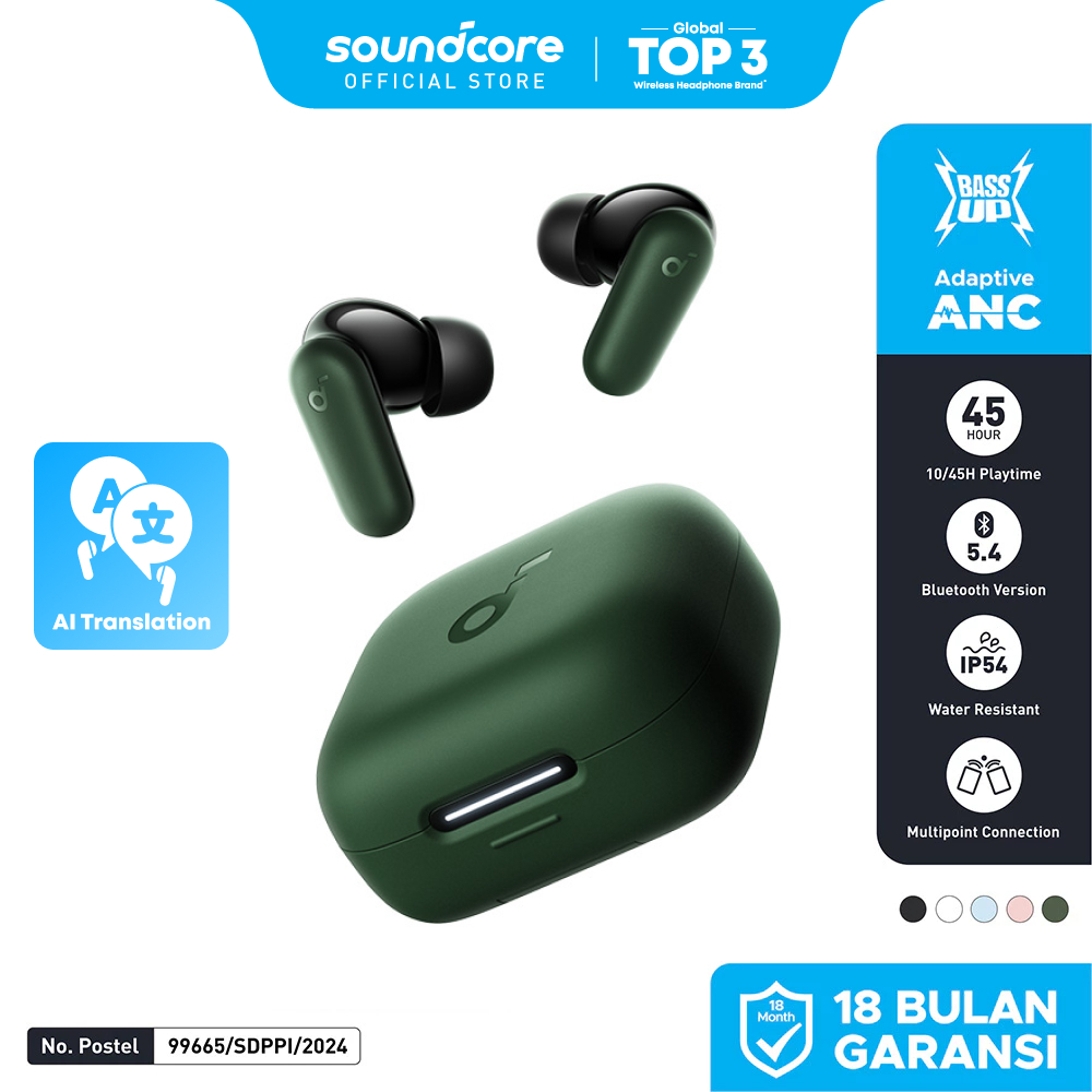 (NEW LAUNCH) Soundcore Anker R50i NC Earbuds Adaptive Noise Canceling  Headset Earphone Bluetooth TWS Low Latency for Game Long Battery Mics  IP54