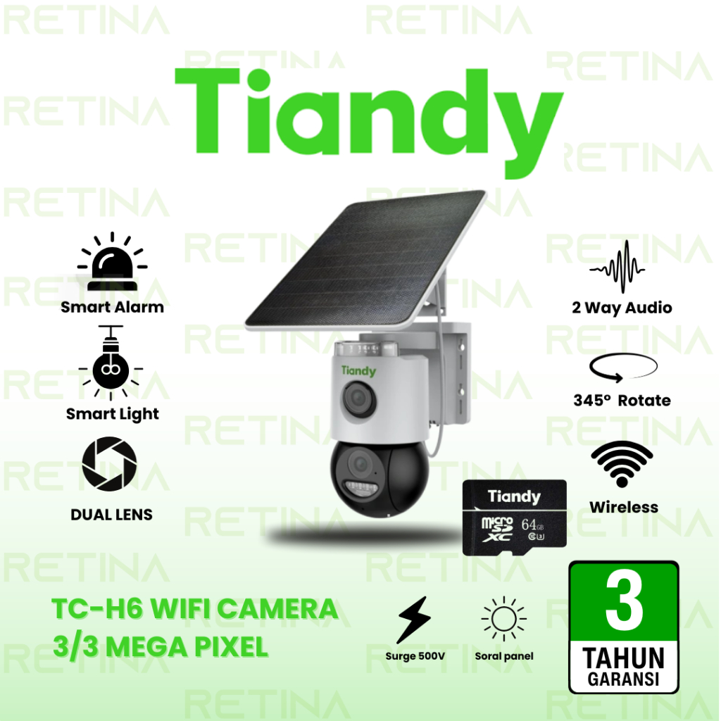 Jual Tiandy TC-H6 6MP 4G Camera With Solar Panel | Shopee Indonesia