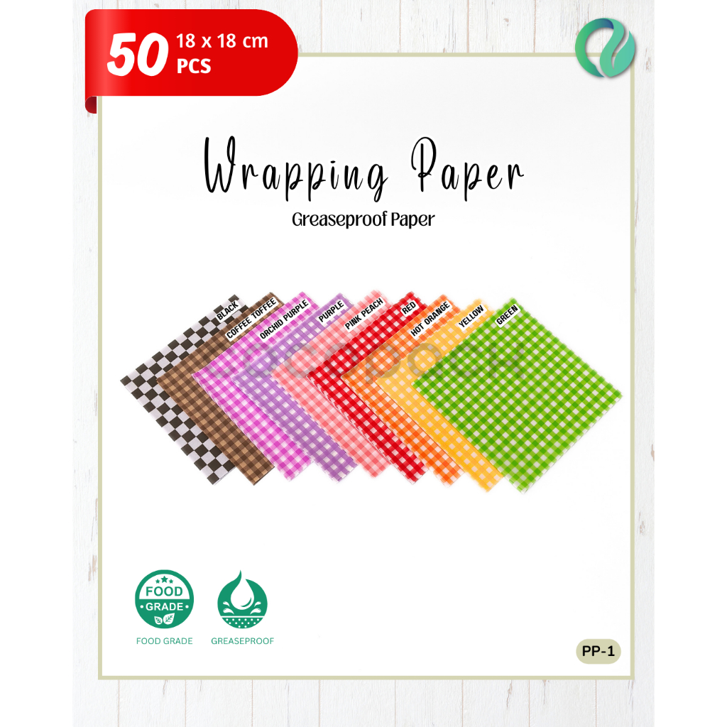 Jual 50 PCS Non-Stick Baking Paper Wax Paper Kertas Roti Motif 18x18cm ...
