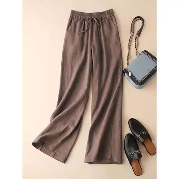 Kulot Linen Nyaman Pinggang Full Karet Celana Kulot Linen Premium
