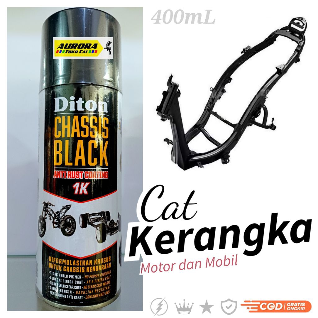 Jual Diton Chassis Black Anti Rust Coating 1K Spesial Cat Rangka Sasis ...