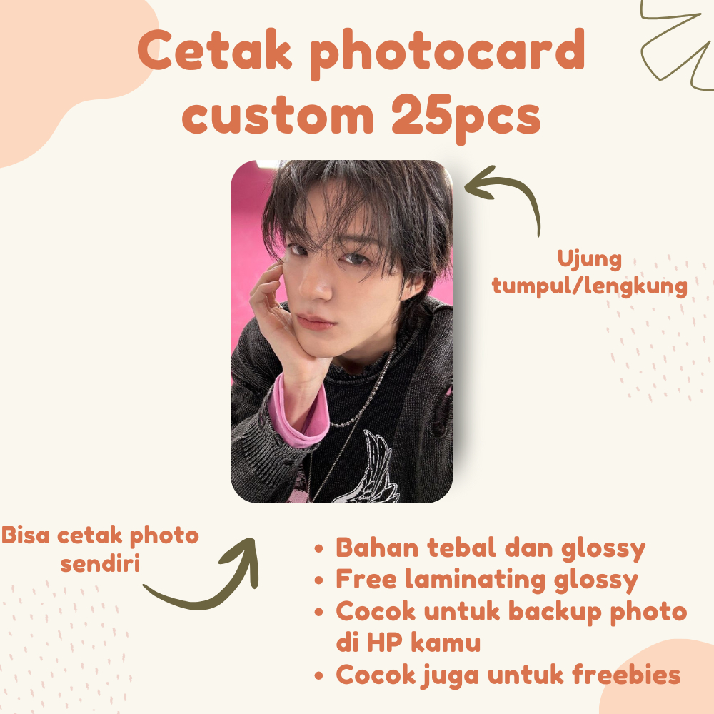 Jual Cetak Photocard 25 PCS Custom | FREE LAMINATING GLOSSY | Shopee ...