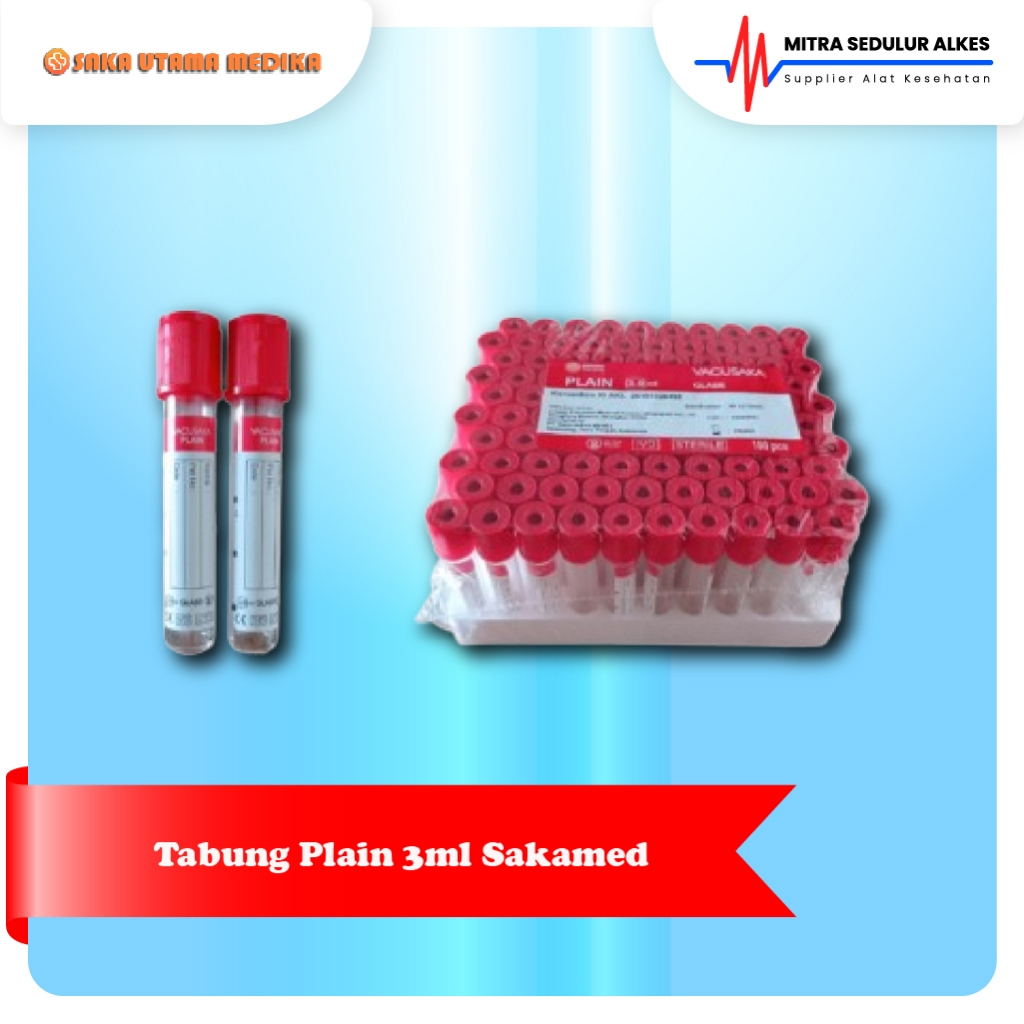 Jual Tabung Vacutainer Plain 3ml Sakamed l Tabung Tutup MERAH | Shopee ...