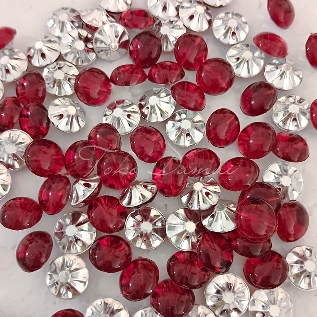 Jual Kancing Kristal 13 mm Merah dan Hijau [ 12 pcs ] | Shopee Indonesia