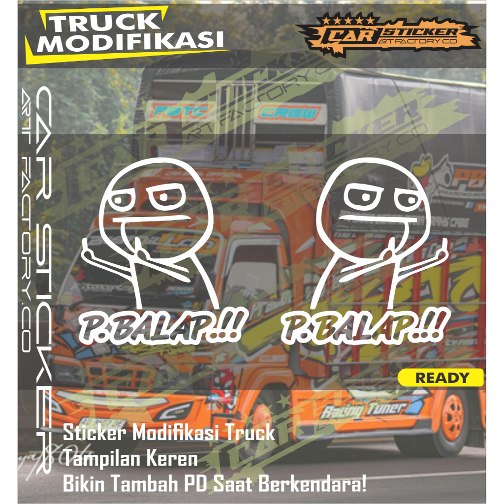 Jual PB22 Sticker P Balap / Sticker Truck Canter / Isuzu Giga / Stiker ...