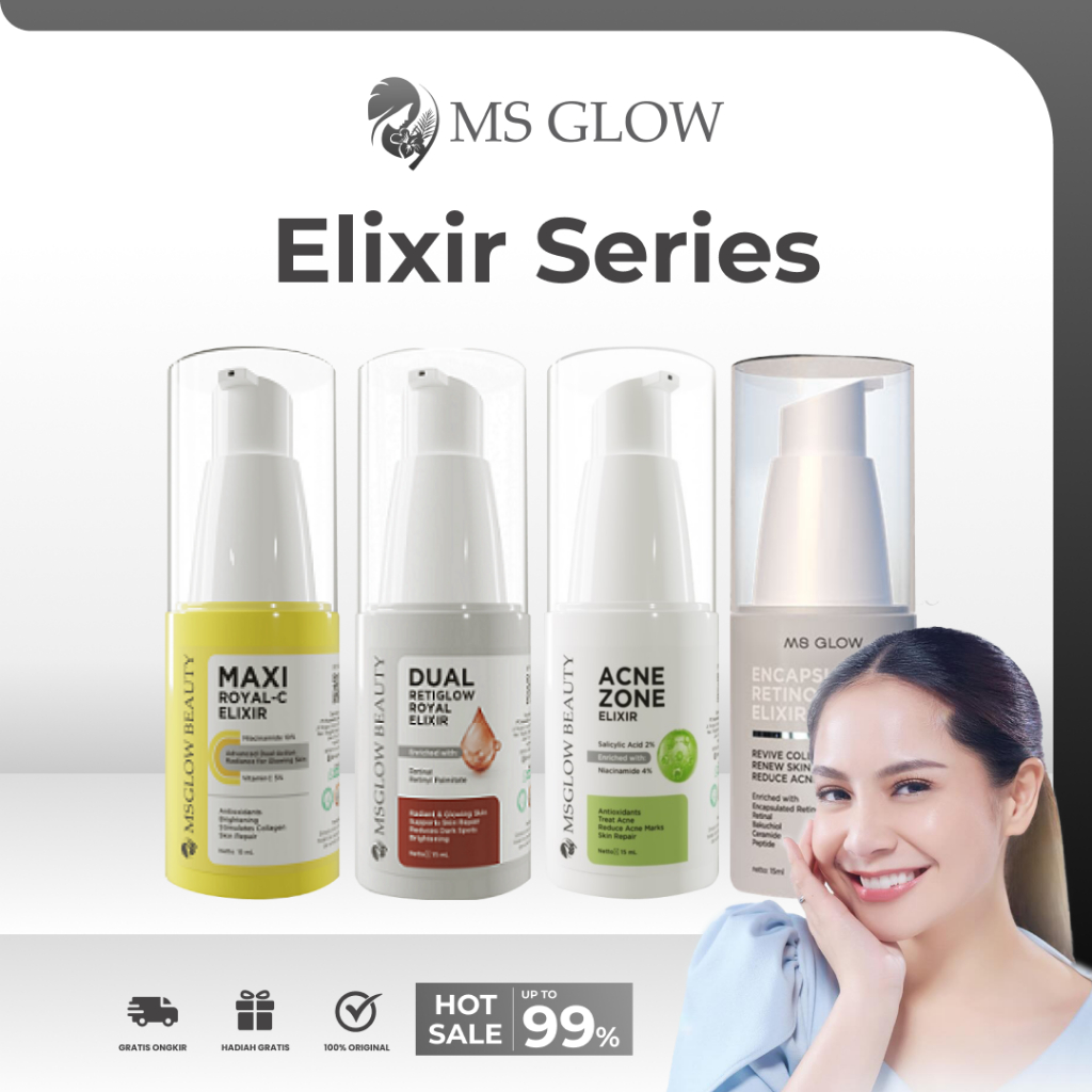 Jual MS GLOW BEAUTY ELIXIR SERIES MAXI ROYAL ACNE ZONE DUAL RETIGLOW ...