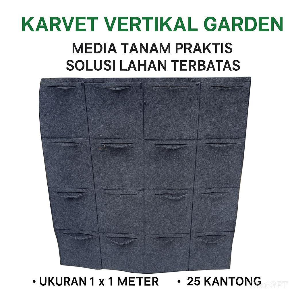 Jual Karvet Vertical Garden 25 Lubang – Ukuran 1x1 Meter, Media Tanam ...