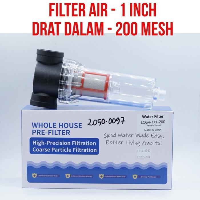Jual Filter Air 1 inch Mesh 200 Sok Drat Dalam Dengan Keran Buang ...