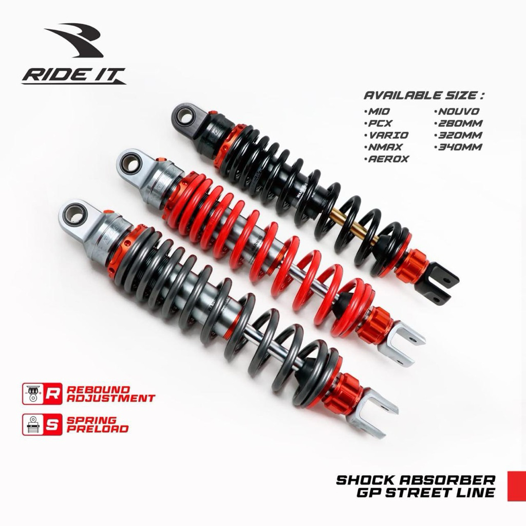 Jual Shock RIDE IT RI-99 GP Street Line dan TUTTO Rebound Adjustment ...