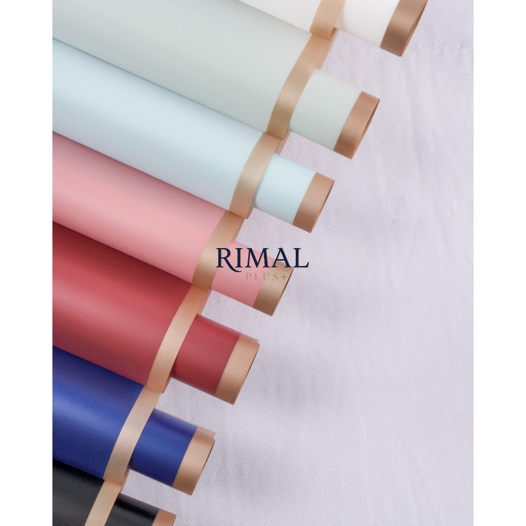 Jual [5 Lembar] Flower Wrapping Paper List Gold Cellophane / Kertas ...