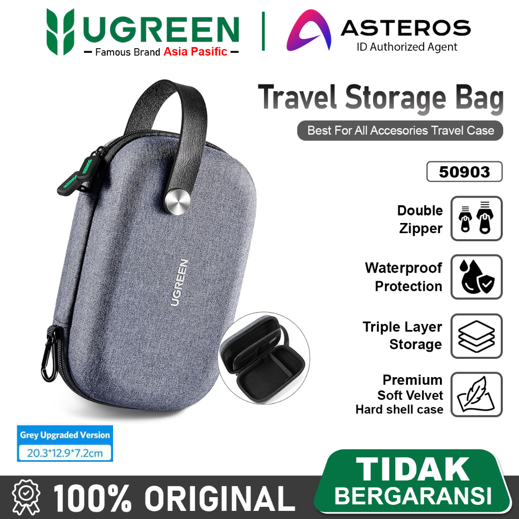 UGREEN Tas Travel Organizer Storage Bag Pouch Waterproof For Earphone  Powerbank Charger
