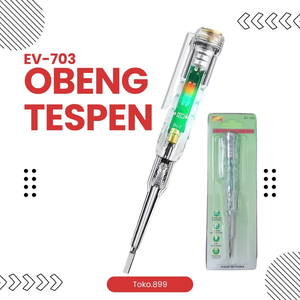 Jual Obeng Tespen EV-703 Minus Test Listrik / Tes Pen Lampu LED Merah ...
