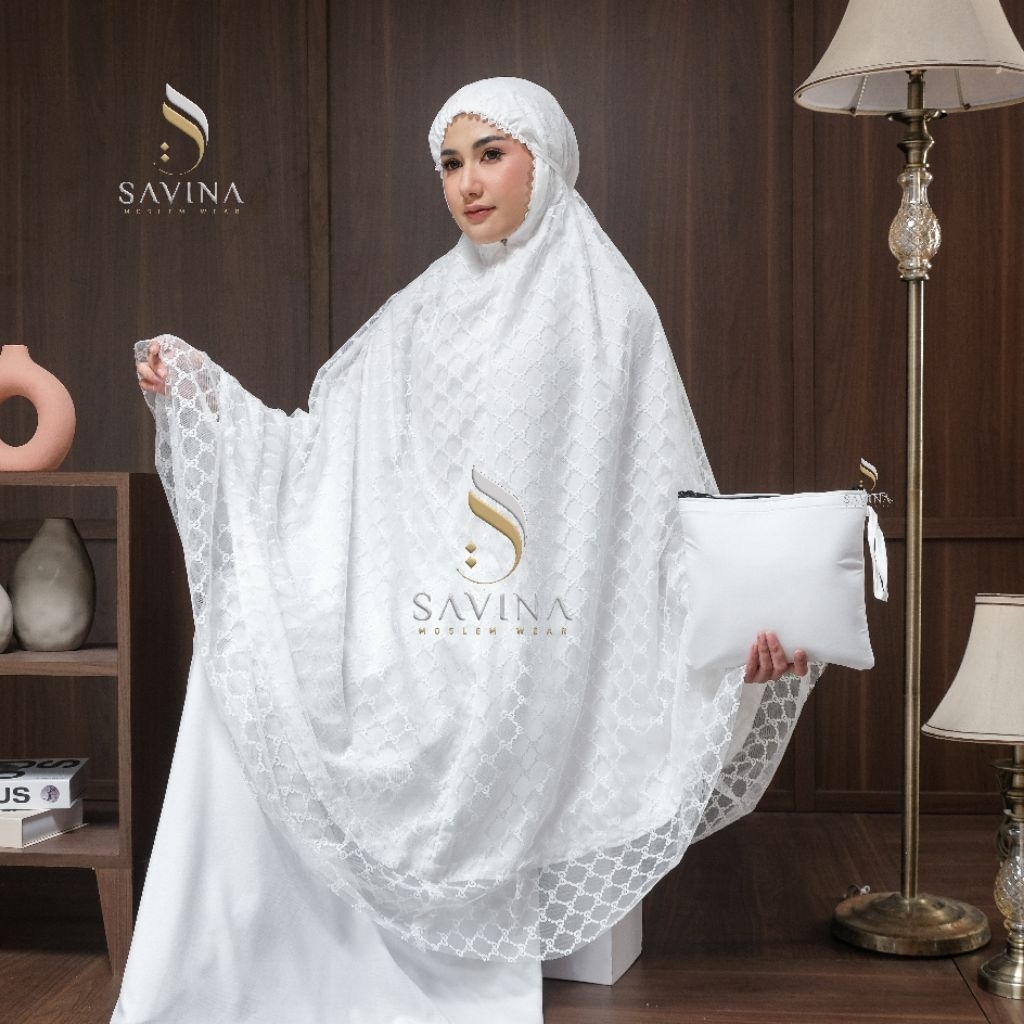 Savina - Mukena Dewasa 2in1 Tile Brukat Mewah Natasha Series