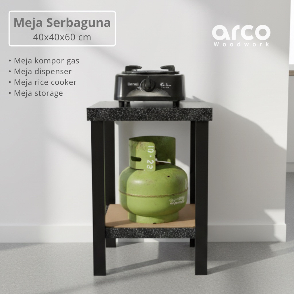 Jual Meja kompor 1 tungku, rak dispenser, penyimpanan rice cooker, meja ...