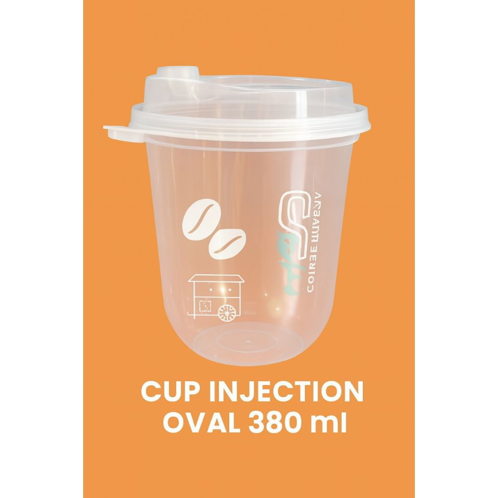 Jual Sablon Cup inject 12 Oz(380 ml) Oval - Tebal, Presisi, Anti tumpah ...