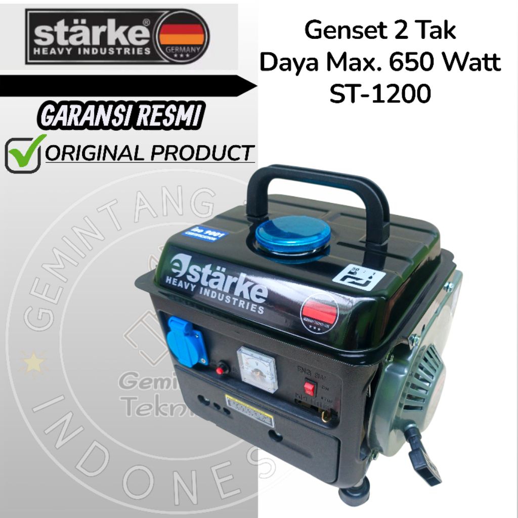Jual Mesin Genset 650 Watt 2 Tak STARKE ST1200 / Mesin Jenset 650WATT 2 ...