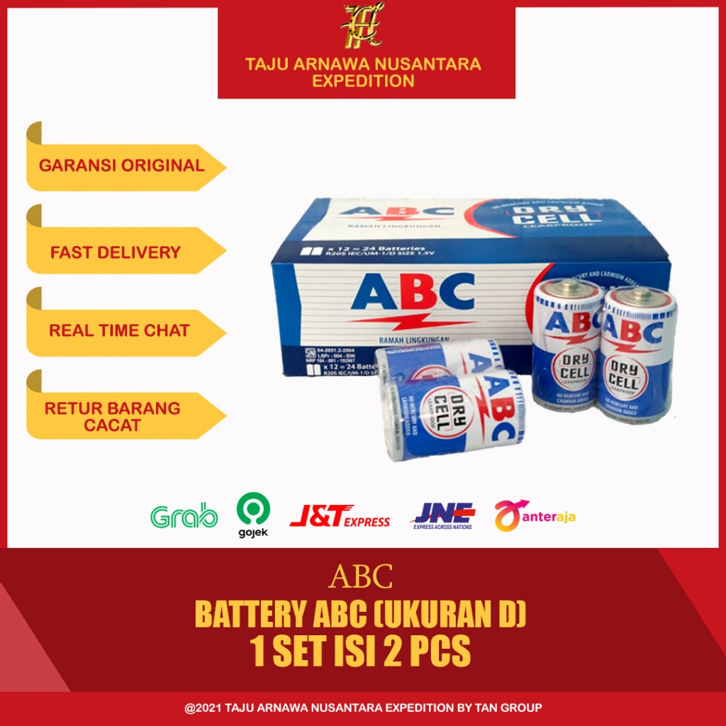 Jual (1 SET) Baterai ABC R20 Ukuran D / Battery ABC Ukuran D R20 ...