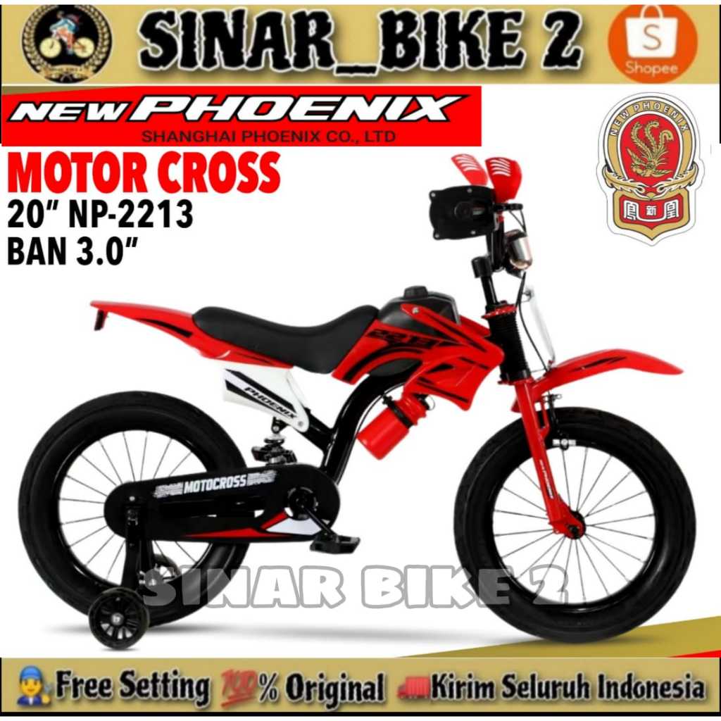 Jual Sepeda Anak Laki BMX NEW PHOENIX NP 2213 Model Motor Cross Trail ...