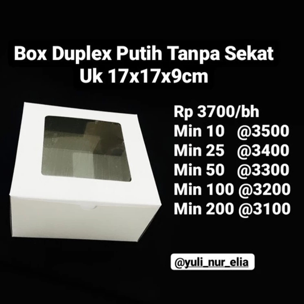 Jual Box duplex putih ukuran 17x17x9cm tanpa sekat | Shopee Indonesia
