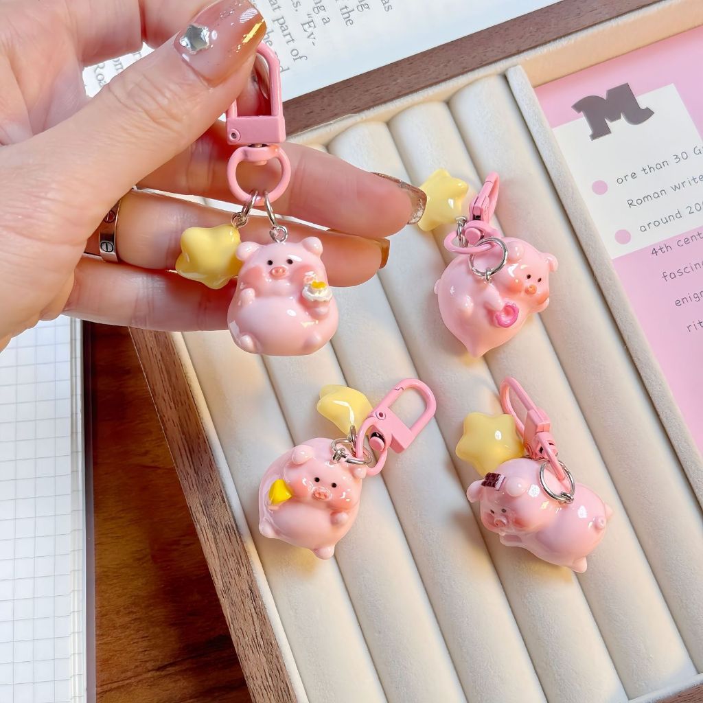 Jual babi piggy minuatur gantungan kunci keychain pajangan lucu figure ...