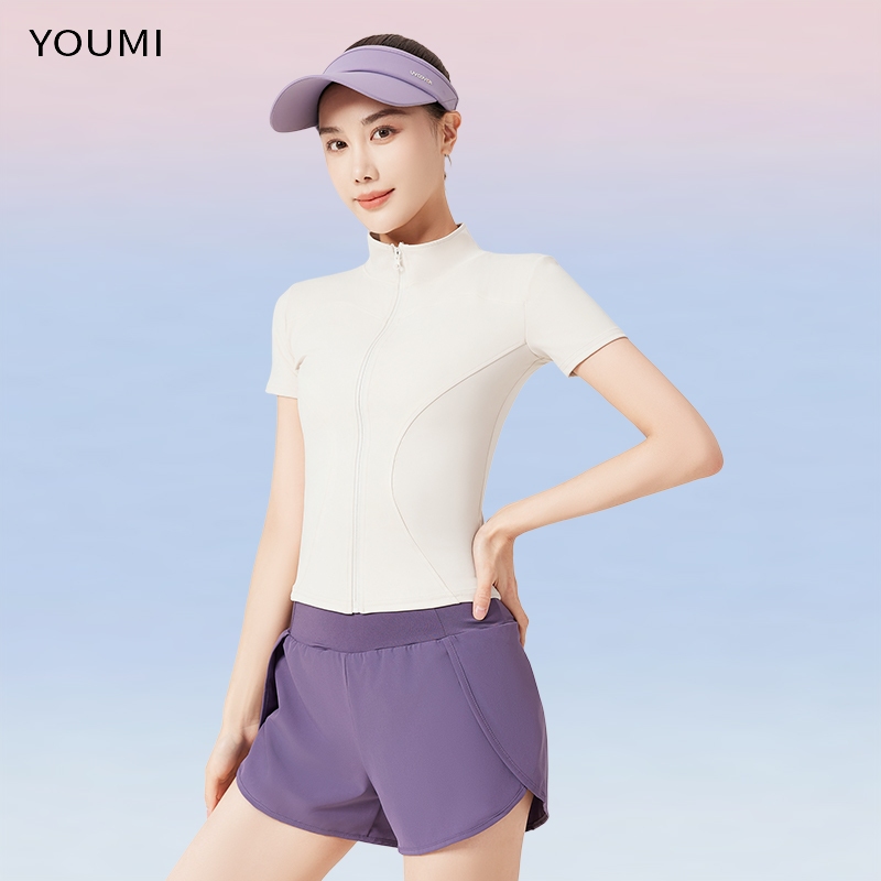 YOUMI YM128 Jaket Zipper Lengan Pendek - Jaket Olahraga Wanita Youmi foto 6