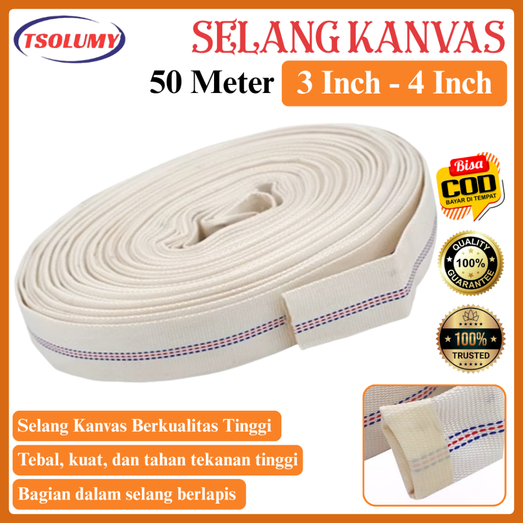 Tsolumy Selang / Kanvas Irigasi Pertanian3", 4"Selang Kepang Selang Pertanian dan Tahan Ledakan