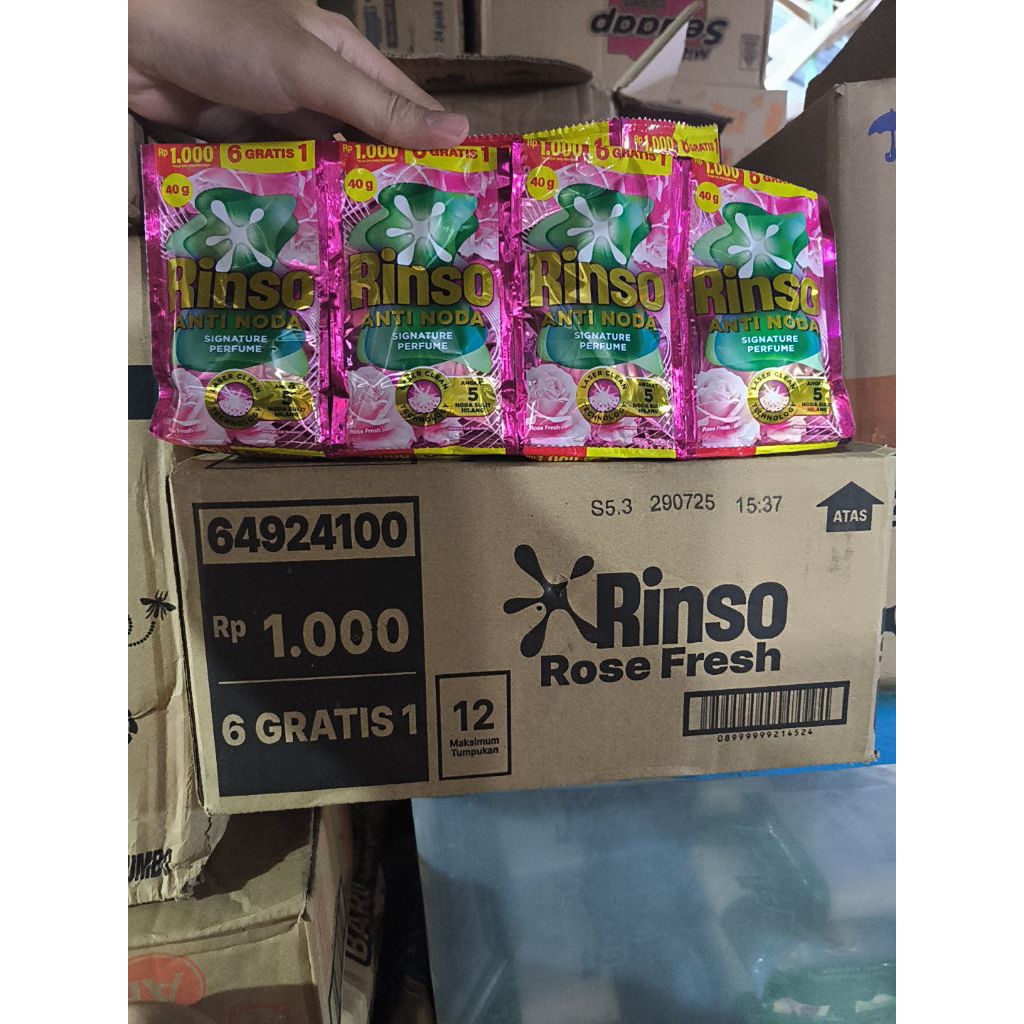 Jual Rinso Cair Rose Fresh (Pink) Kemasan Sachet 40gram (isi 96 Sachet ...