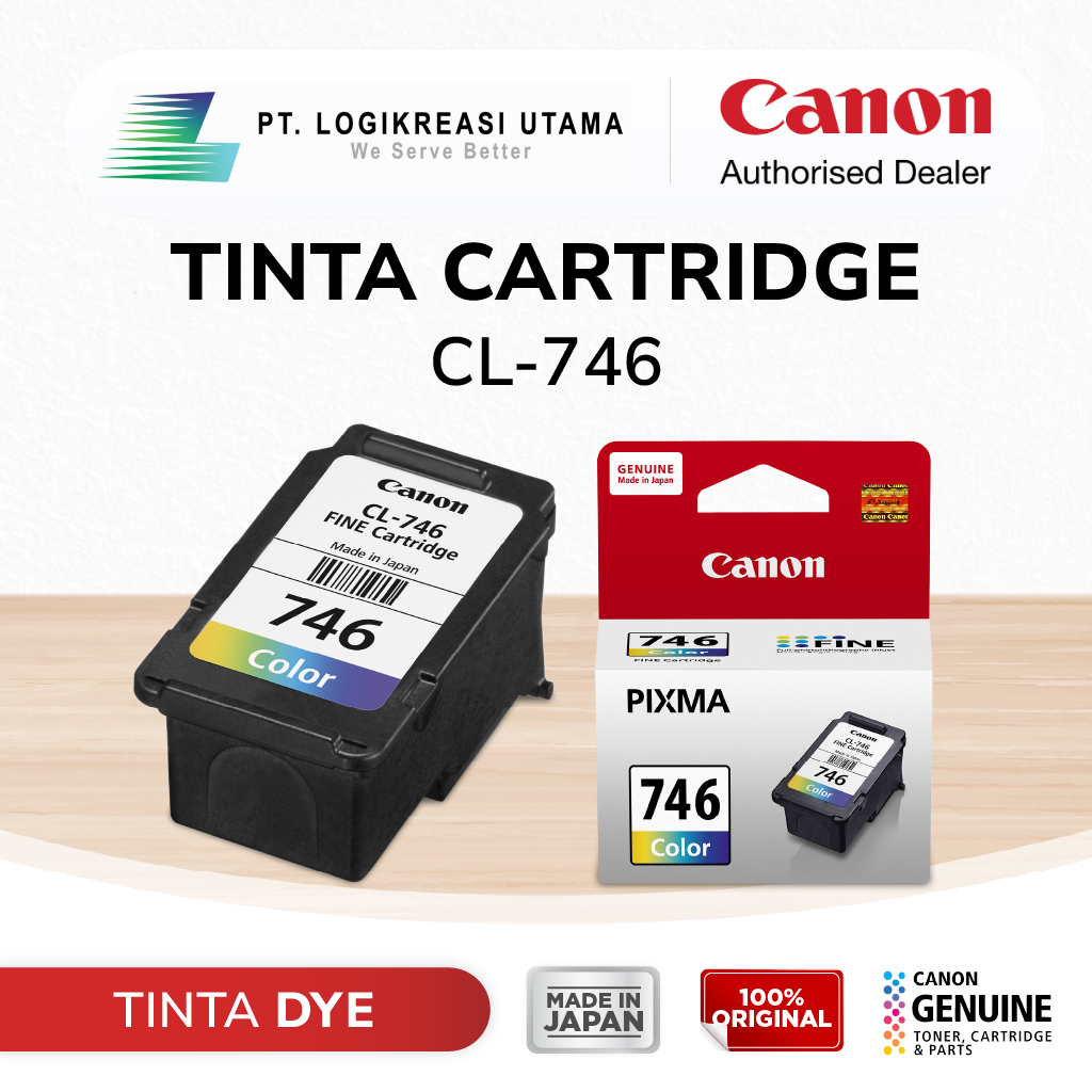 Jual Canon Tinta Original 746 Color CL746 - Tinta Canon MG2570s TS207 ...