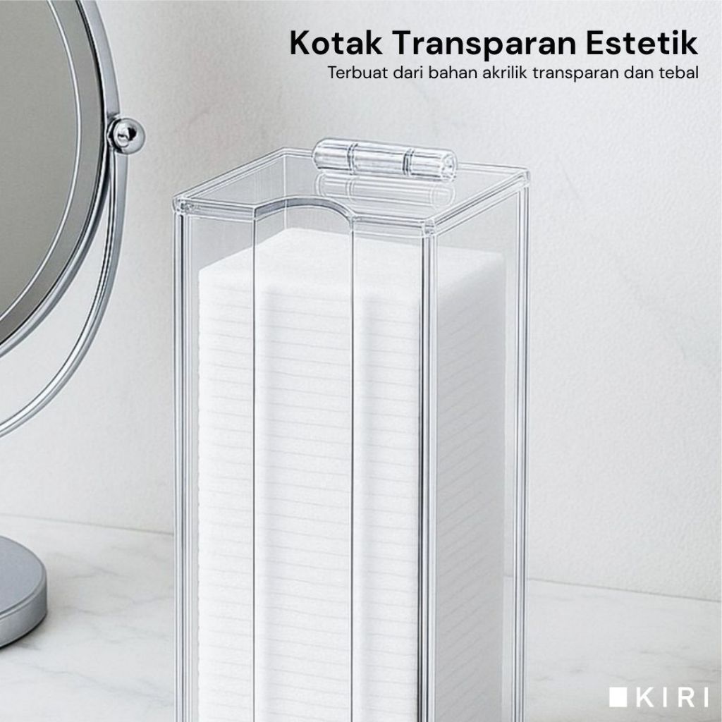 Jual Kotak Kapas Wajah Akrilik | Cotton Pad Box | Tempat Wadah Kapas ...