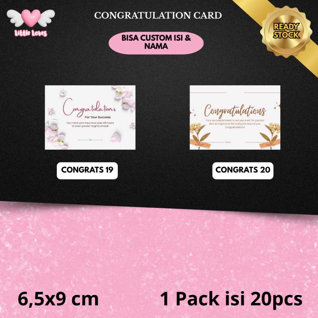 Jual { 20 PCS } CARD CONGRATULATION - GIFT CARD - KARTU UCAPAN WISUDA ...