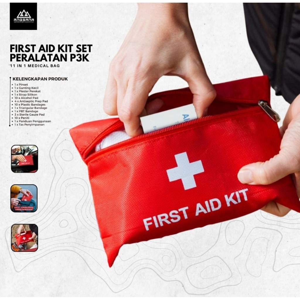 Jual First Aid Kit set peralatan P3K 11 in 1 Medical Bag | Shopee Indonesia