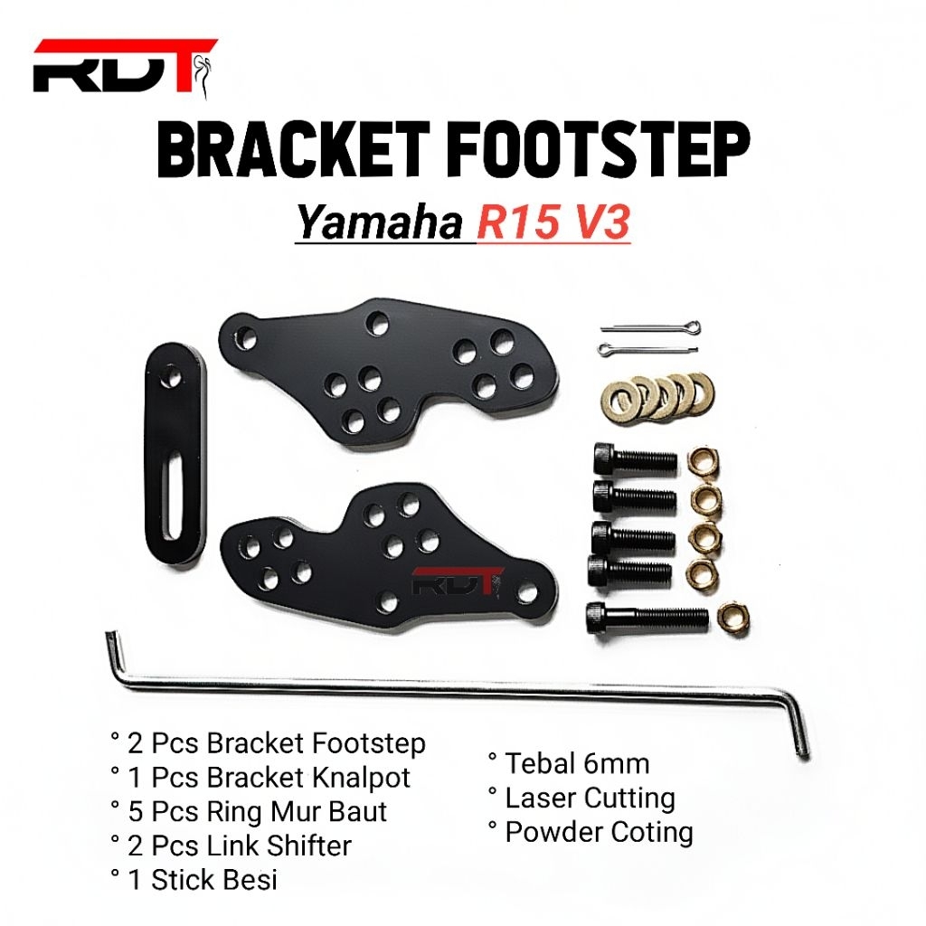 Jual Bracket Footstep Yamaha R15 V3 V2 Peninggi Footstep Underbone ...