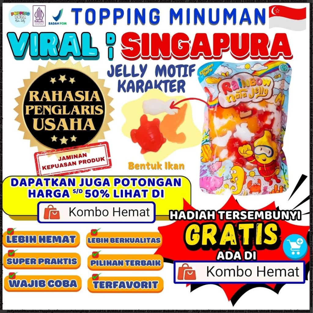 Jual JellyMotifKarakterToppingMinumanPelengkap MULTIBEV Krimer Creamer ...