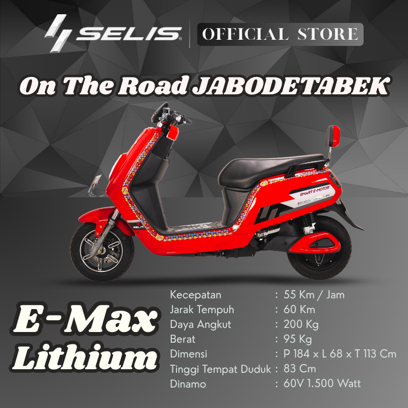 SELIS - Sepeda Motor Listrik eMax Battery Single Lithium