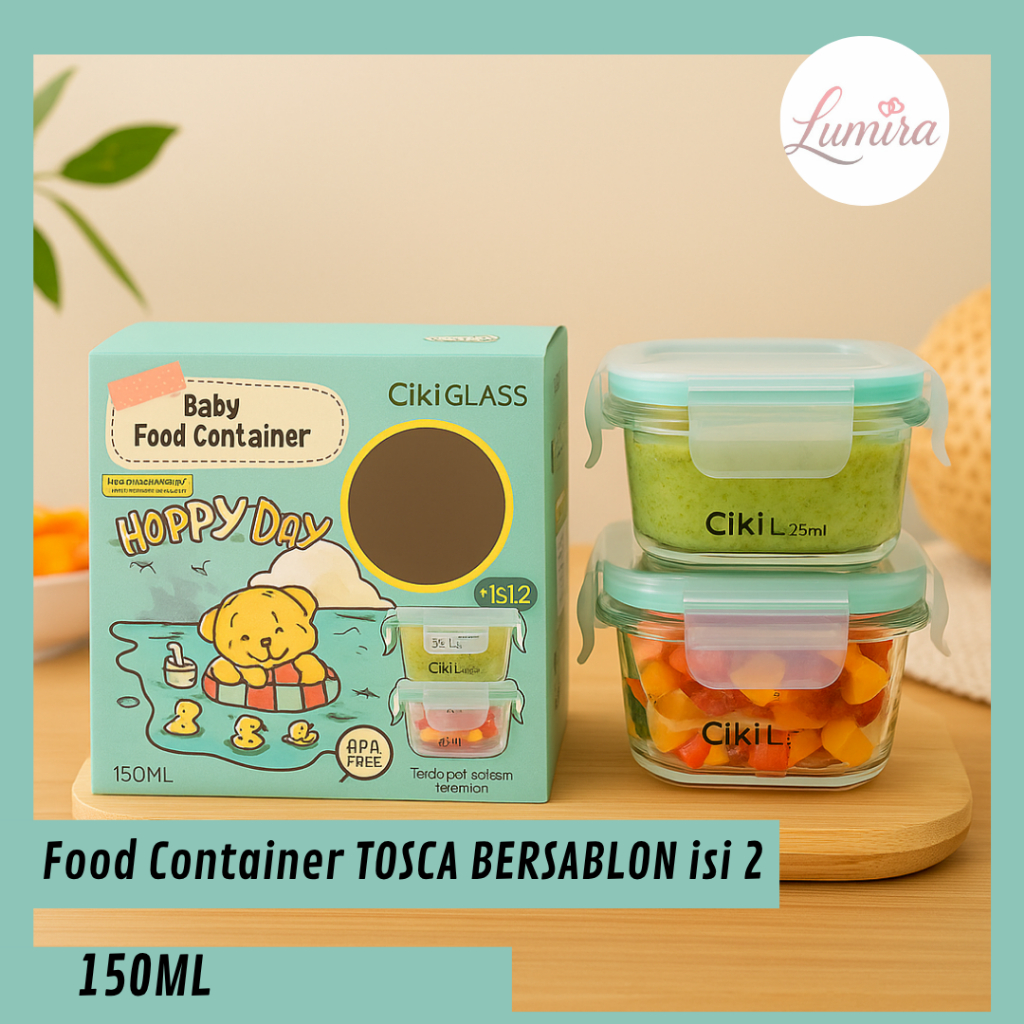Jual Flash. Food Container 150ml HIAU Kotak Makan Kaca untuk MPASI (Isi ...
