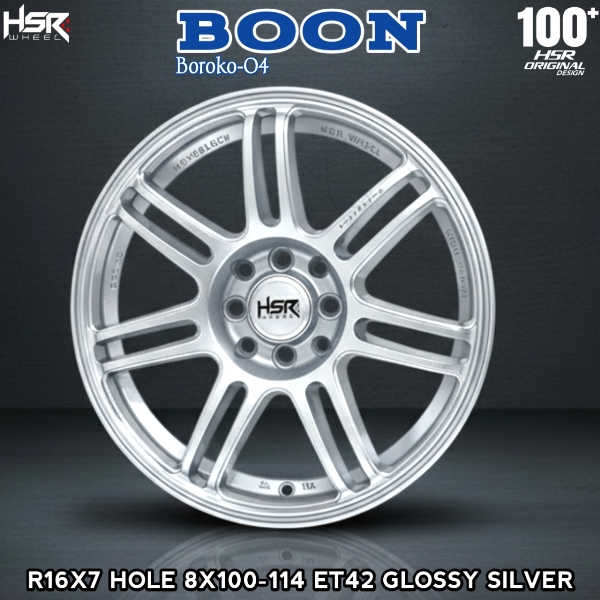 Jual HSR Boon Ring 16 Hole 8X100-114 Lebar 7 | Velg R16 Model JDM Cocok ...