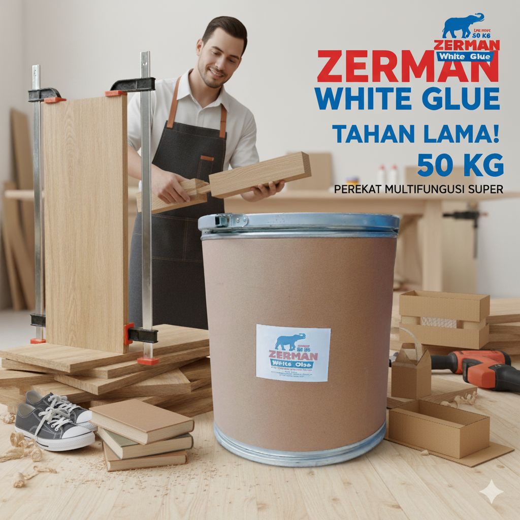 Jual lem putih zerman kuat dan cepat kering lem kayu/lem dus/lem pvac ...