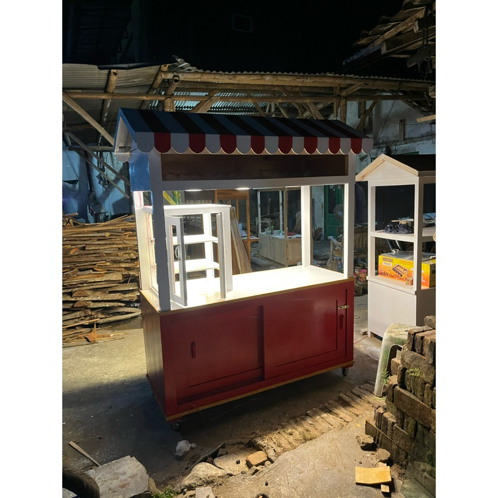 Jual gerobak booth custom / gerobak pempek / gerobak mochi | Shopee ...