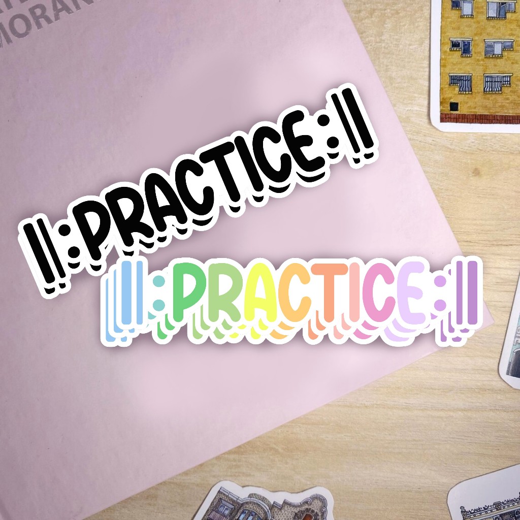 Jual Repeat practice sticker, waterproof vinyl, keep practicing, music ...